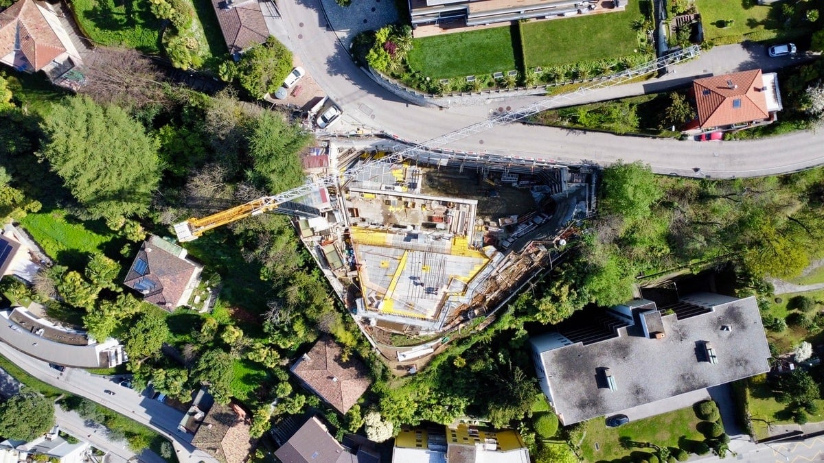 Cantiere del complesso residenziale visto dall’alto