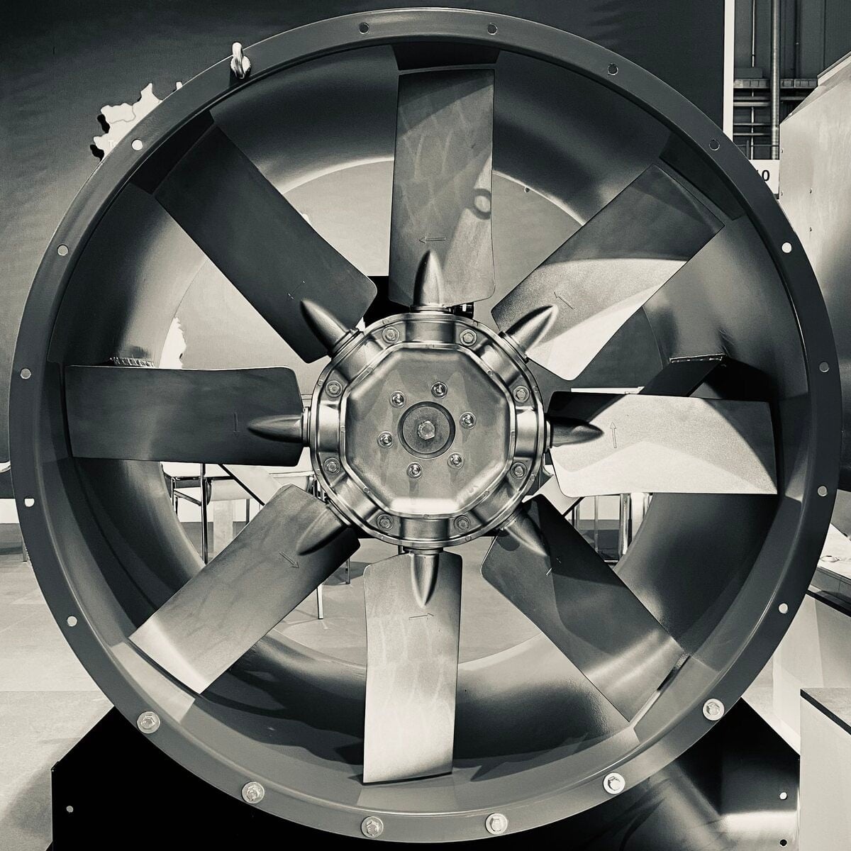Ventilatore assiale visto di fronte